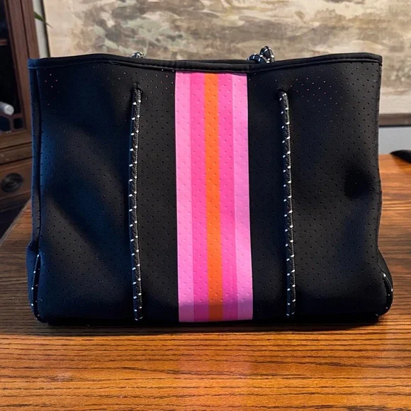 Parker & Hyde Black and Pink Tote Bag - Picture 2 of 12